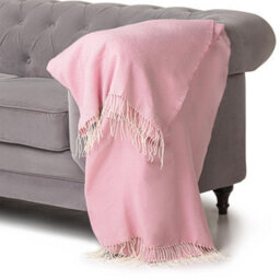 Luxury Living 100% Acrylic Throw - 150Cm X 125Cm - Pink - thumbnail 2