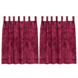 Berkfield Curtain With Curtains 2 Pcs Wine Red 140 X 140 Cm Velvet - thumbnail 2