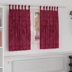 Berkfield Curtain With Curtains 2 Pcs Wine Red 140 X 140 Cm Velvet