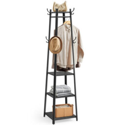 Vasagle Coat Stand, Coat Rack With 8 Double Hooks, 4 Shelves, Clothes Rails, Metal Frame, For Jackets, Bags - thumbnail 6