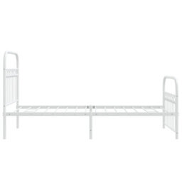 Berkfield Metal Bed Frame Without Mattress With Footboard White 90X200Cm - thumbnail 5