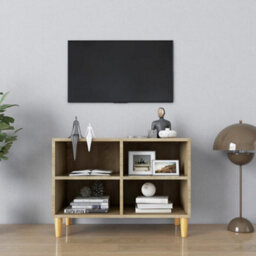 Berkfield Tv Cabinet With Solid Wood Legs Sonoma Oak 69.5X30X50 Cm - thumbnail 1