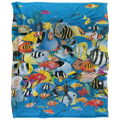 Royce Mcclure Day Dive Silky Tropical Fish Supersoft Blanket Multicoloured (152Cm X 127Cm) - image 1