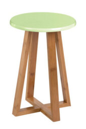 Orsina Viborg Green Bamboo Round Stool - thumbnail 4