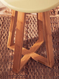 Orsina Viborg Green Bamboo Round Stool - thumbnail 3