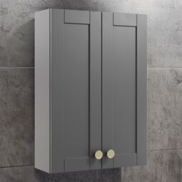 Ashford Matt Dusty Grey Bathroom Double Wall Cabinet (H)72Cm (W)49.5Cm - thumbnail 2