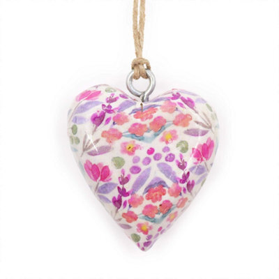 Large Floral Wooden Heart Decor - Elegant Wall & Shelf Accent - image 1