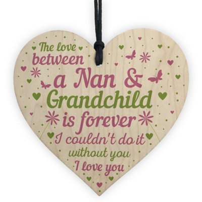 Red Ocean Nan Gifts From Grandchildren Wooden Heart Sign Birthday Gifts For Nan Nanny Grandparent Gifts - image 1