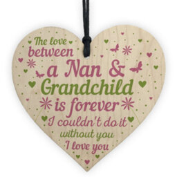Red Ocean Nan Gifts From Grandchildren Wooden Heart Sign Birthday Gifts For Nan Nanny Grandparent Gifts - thumbnail 1