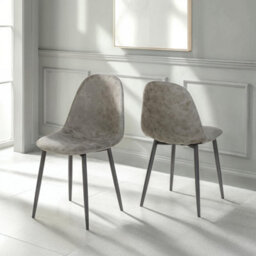 Seconique Athens Round Dining Set - Concrete Effect/black/grey Faux Leather - thumbnail 7