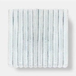 OHS Two Tone Faux Fur Ribbed Fleece Throw Thick Fluffy Blanket - Navy/white - thumbnail 7