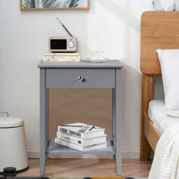Costway Set Of 2 Nightstand Wooden Bedside Couch Sofa Table W/ Sliding Drawer - thumbnail 5