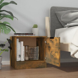 Berkfield Bedside Cabinets 2 Pcs Smoked Oak 40X39X40 Cm - thumbnail 4