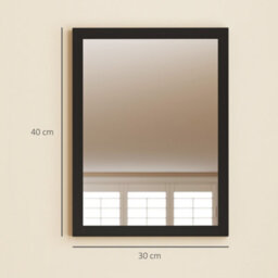 Homcom 30 X 40 Cm Wall Bathroom Mirror, Vanity Mirror, Set Of 2, Black - thumbnail 3