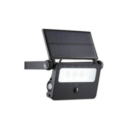Luminosa Lighting Luminosa Zink Pir Solar 6000K Led Outdoor Modern Wall Lamp Black Ip54 - thumbnail 1