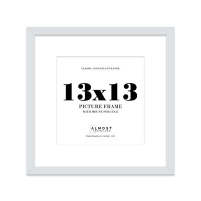"13X13"" Light Grey Picture Frame - 13X13"" Square Frame With 11X11"" Mount For 13X13""/11X11"" Pictures Moderrn Style Thin Edge, 1 Pack" - image 1
