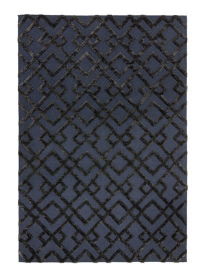 Black Handmade Luxurious Modern Wool Geometric Rug For Bedroom & Living Room-200Cm X 290Cm - image 1