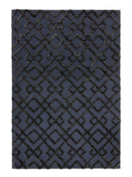 Black Handmade Luxurious Modern Wool Geometric Rug For Bedroom & Living Room-200Cm X 290Cm - thumbnail 1