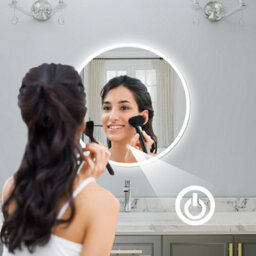 Probaty Bathrooms Bathroom Round Mirror 600X600mm With Illuminated Dimmable Led, Demister Pad Ip44 Rated Backlit Wall Mounted,touch Sensor - thumbnail 3