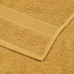 Berkfield Bath Towels 2 Pcs Gold 100X150 Cm 360 Gsm 100% Cotton - thumbnail 6