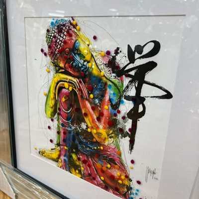 Biznest Modern Liquid Glitter Wall Art With Mirrored Edges Extra Large Size 55X55Cm (Biz1054)
