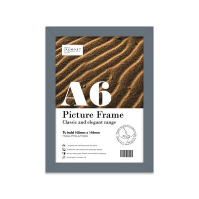 A6 Grey Picture Frame Fits A6 (10.5 X 14.8Cm - 4.1 X 5.8In) Poster, Photo, Artwork, Or Print. - image 1