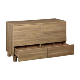 Sweeek - Chest Of 6 Drawers Wood Decor Hazel Wood Effect 120X45X73 Cm - Ayana - thumbnail 3