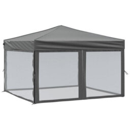 Walplus Folding Party Tent Garden Gazebo Canopy With Sidewalls Anthracite 3X3 M - thumbnail 2