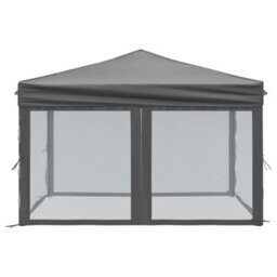 Walplus Folding Party Tent Garden Gazebo Canopy With Sidewalls Anthracite 3X3 M - thumbnail 4