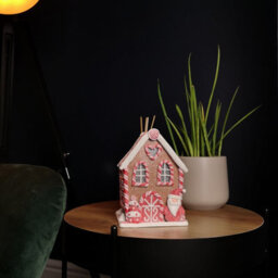 Samuel Alexander 20Cm Battery Operated Led Gingerbread Santa Candy Cabin Christmas Decoration - thumbnail 5