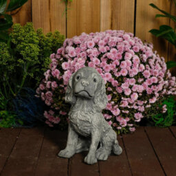 Spaniel Puppy Dog Stone Cast Garden Ornament - thumbnail 2