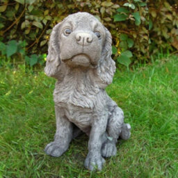 Spaniel Puppy Dog Stone Cast Garden Ornament - thumbnail 4