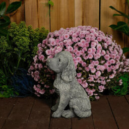 Spaniel Puppy Dog Stone Cast Garden Ornament - thumbnail 8