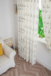 Luxury Living Leaf Embroidered Tulle Voile Curtains Pencil Pleat Silver - thumbnail 8