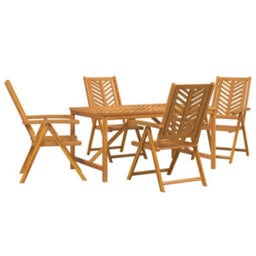 Berkfield Garden Dining Set 5 Pcs Brown 150 X 90 X 74 Cm - thumbnail 2