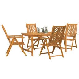 Berkfield Garden Dining Set 5 Pcs Brown 150 X 90 X 74 Cm - thumbnail 3
