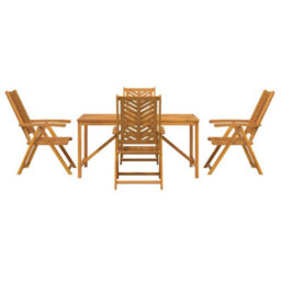 Berkfield Garden Dining Set 5 Pcs Brown 150 X 90 X 74 Cm - thumbnail 7
