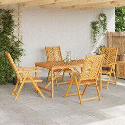 Berkfield Garden Dining Set 5 Pcs Brown 150 X 90 X 74 Cm - thumbnail 4