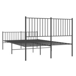 Berkfield Metal Bed Frame With Headboard And Footboard Black 135X190 Cm - thumbnail 7