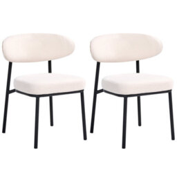 Beliani Set Of 2 Dining Chairs Winton Boucle Off-White - thumbnail 4
