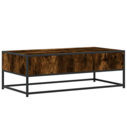 Berkfield Coffee Table Smoked Oak 100X50X35 Cm Engineered Wood And Metal - thumbnail 7