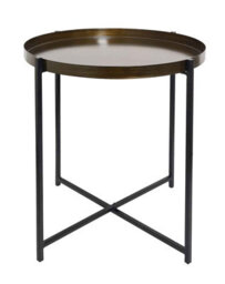 Aspect Furniture Cassia Round Metal Foldable Tray Side Table,bronze/black - thumbnail 2
