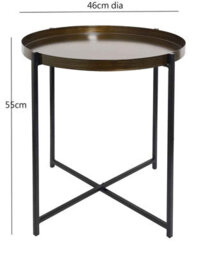 Aspect Furniture Cassia Round Metal Foldable Tray Side Table,bronze/black - thumbnail 6