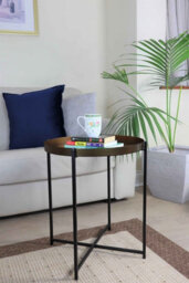Aspect Furniture Cassia Round Metal Foldable Tray Side Table,bronze/black - thumbnail 5