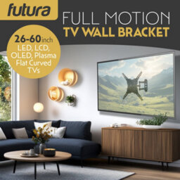 Futura Universal Tv Wall Bracket Mount 26-60 Inch Tvs, Tilt, Swivel & 90 Rotation, Vesa 400mm X 400mm, 35Kg Max Load Heavy Duty - thumbnail 2