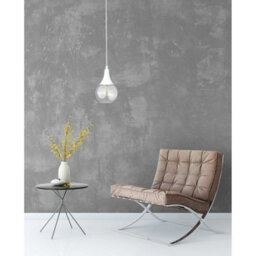 Luminosa Lighting Luminosa Lacrima Slim Pendant Ceiling Light White Transparent Glass Shade 1X E27 - thumbnail 3