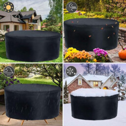 210D Garden Table Cover, Waterproof Outdoor Furniture Round 140X71Cm - thumbnail 6