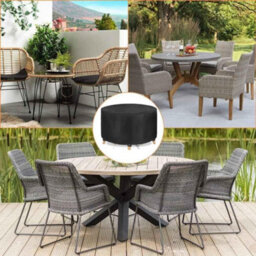 210D Garden Table Cover, Waterproof Outdoor Furniture Round 140X71Cm - thumbnail 3
