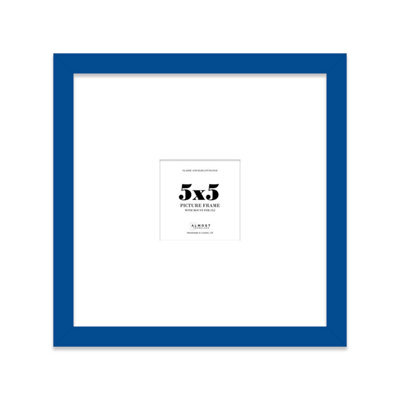 "5X5"" Blue Picture Frame - 5X5"" Square Frame With 2X2"" Mount For 5X5""/2X2"" Pictures Art Deco Style Room Decor, 1 Pack" - image 1