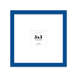 "5X5"" Blue Picture Frame - 5X5"" Square Frame With 2X2"" Mount For 5X5""/2X2"" Pictures Art Deco Style Room Decor, 1 Pack" - thumbnail 1